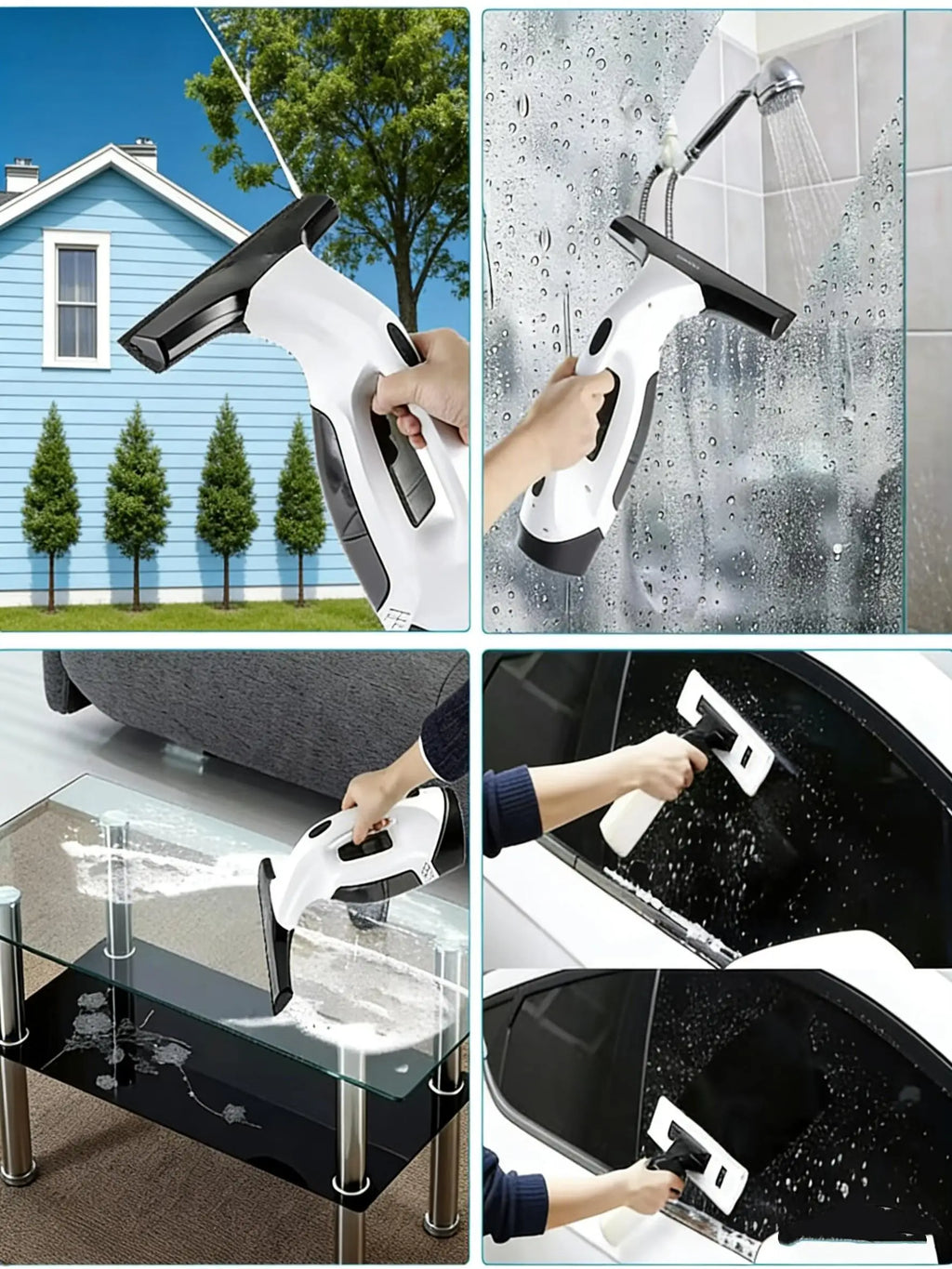 Limpiador de Vidrios Tres en Uno, Kit de Herramientas para Limpiar Ventanas, Raspador para Limpiar Paredes de Cocina y Escritorios, Máquina Limpiadora de Ventanas con Fuerte Succión