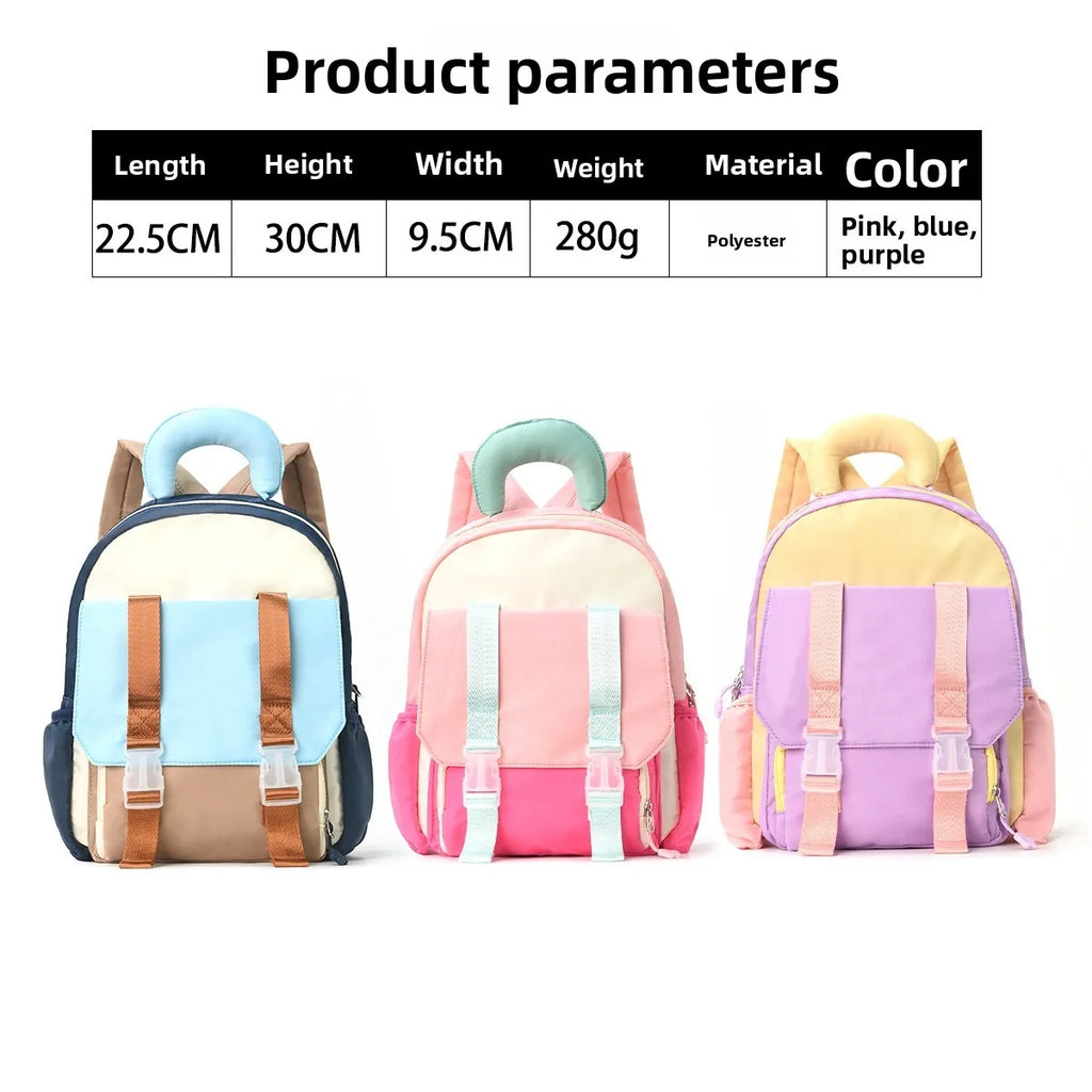 Mochila infantil a juego de colores, bonita mochila escolar para jardín de infantes, mochila de viaje de ocio con colores contrastantes