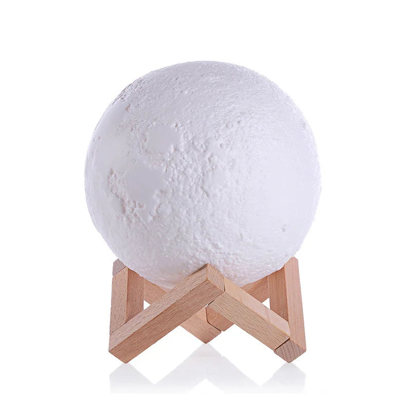 Lámpara Luna 3D LED Nocturna Multicolor con Soporte
