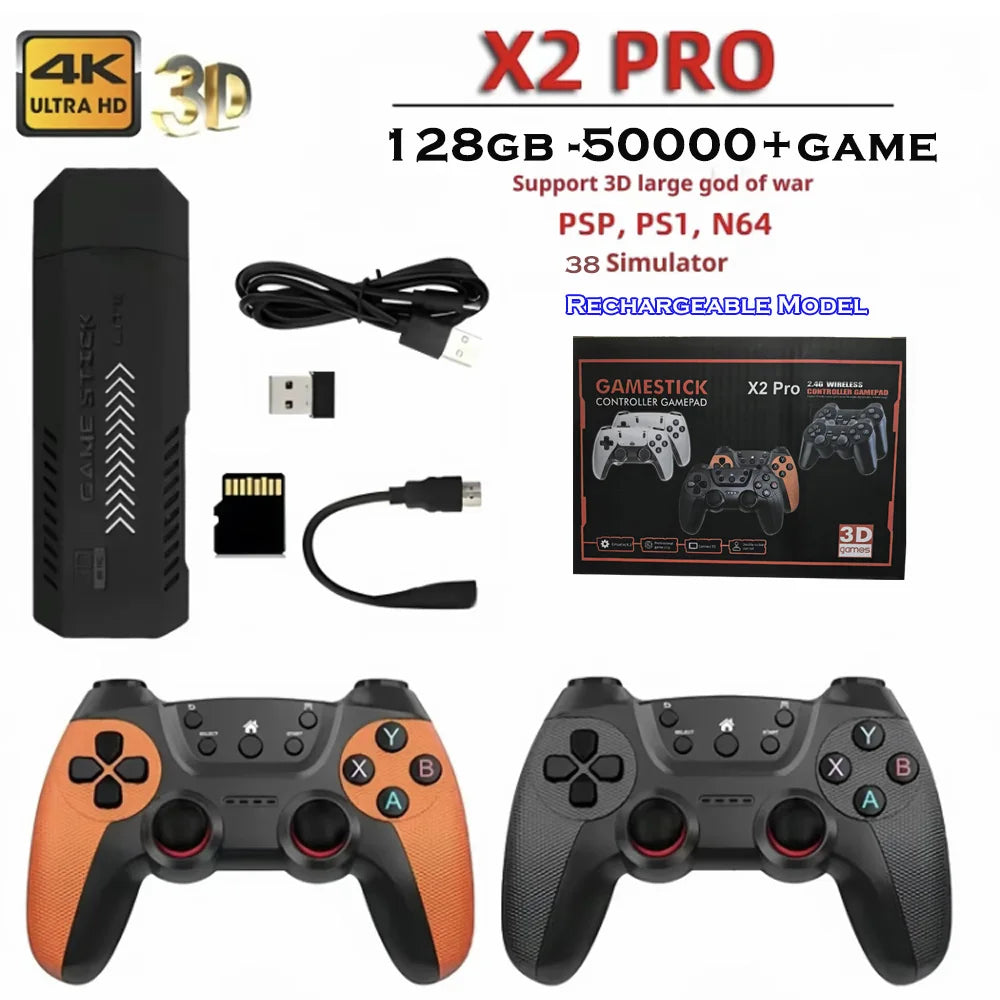 Consola de Juegos Retro X2PRO/X2 Ultra con Salida 4K, Joystick de Juego Arcade 3D Inalámbrico Multijugador para PSP PS1 GBA