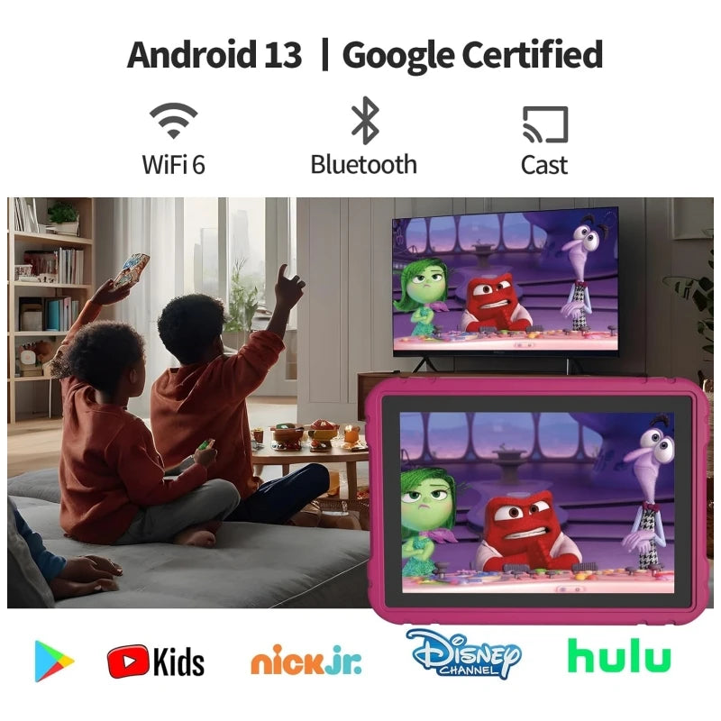 Gran oferta tableta Android 13 de 10,1 pulgadas para niños, funda de silicona de regalo tipo C, 4GB de RAM, 64GB de ROM, Allwinner A523, CPU de 8 núcleos, 6000mAh