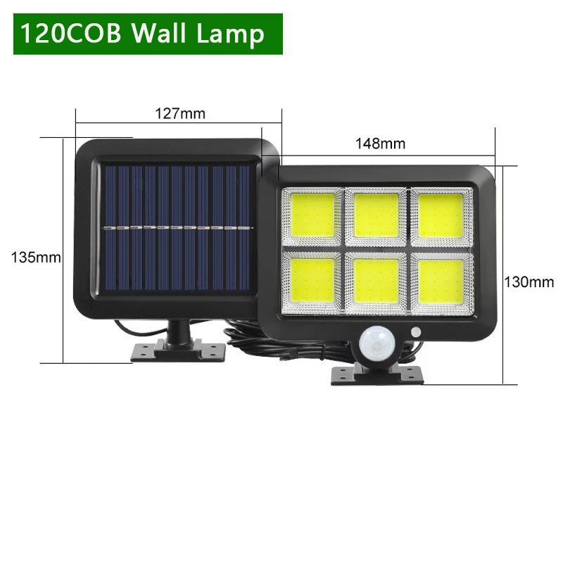 Lámpara Solar de Pared Exterior con Sensor de Movimiento 3 Modos