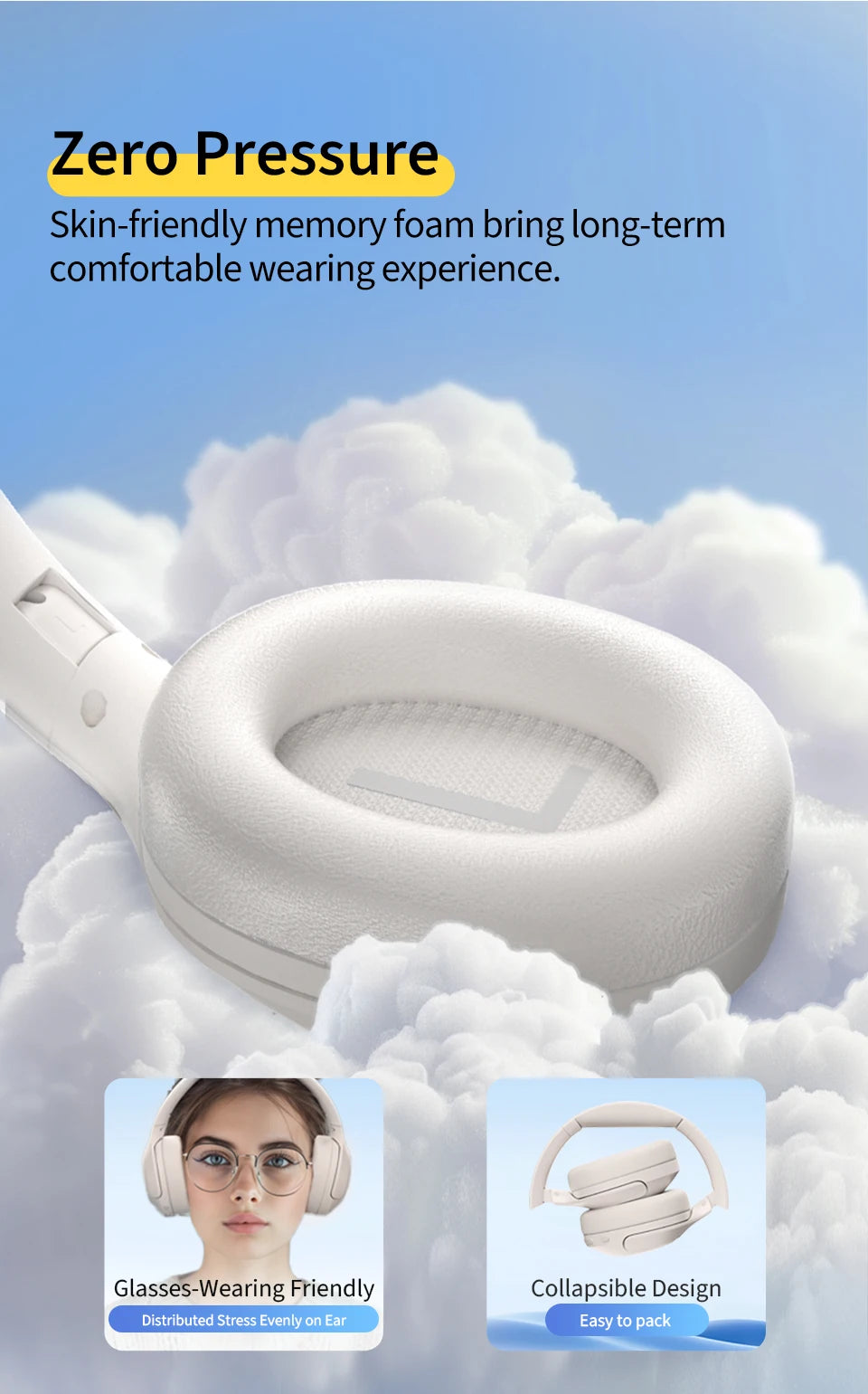 QCY H3 Lite Auriculares ANC Bluetooth 5.3 60H