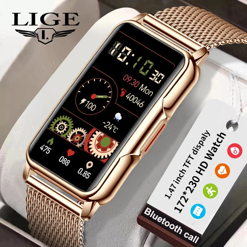 Smartwatch deportivo con frecuencia cardíaca 1,47" para mujer y hombre