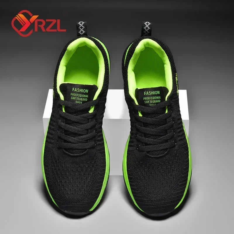 YRZL Zapatillas de deporte para hombre, zapatillas deportivas ligeras, zapatos informales transpirables de malla clásica, zapatos antideslizantes de moda para hombre