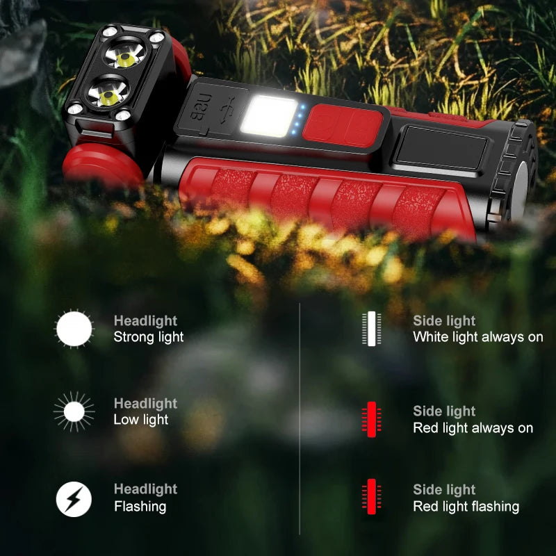 Linterna de Bolsillo LED Magnética Mini Llavero Alta Potencia