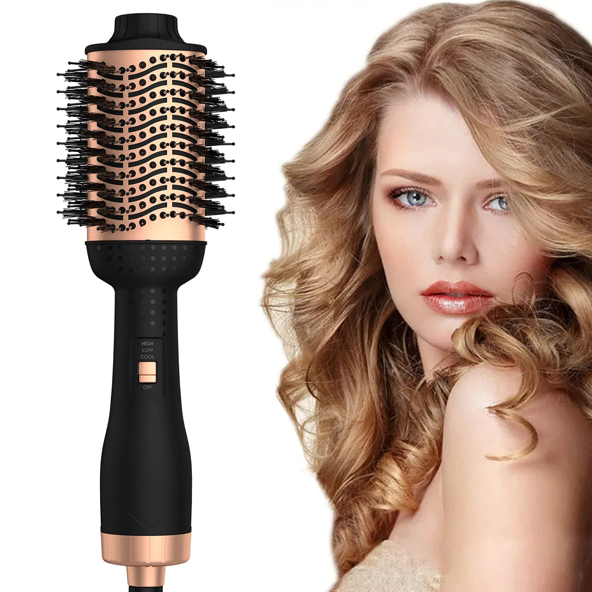 Cepillo de Aire Caliente para Rizar y Alisar el Cabello, Cepillos Eléctricos para el Cabello, Peine Caliente, Rizador Profesional, Cepillo Térmico Anti-Quemaduras