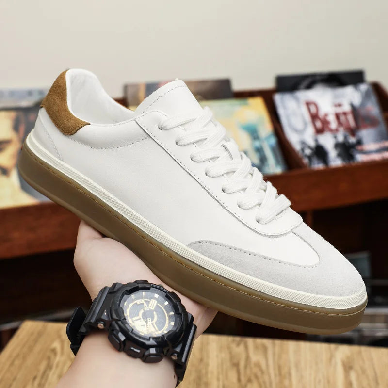 Zapatos casuales de cuero genuino para hombre, ligeros y cómodos