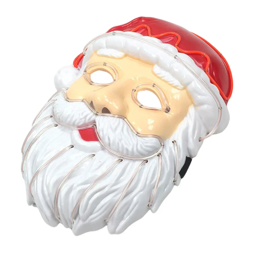 Máscara Luminosa de Santa Claus, Material Premium, Cómoda, para Fiestas Navideñas, Fotos y Actividades Festivas (1 Pieza)