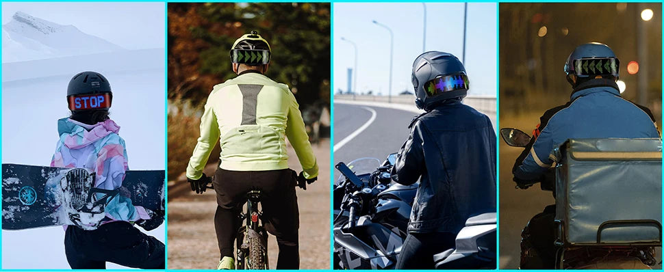 Pantalla Led para casco, luz de advertencia para casco de motocicleta, conducción nocturna, bricolaje, RGB, luz trasera para casco de bicicleta, pantalla LED programable por aplicación