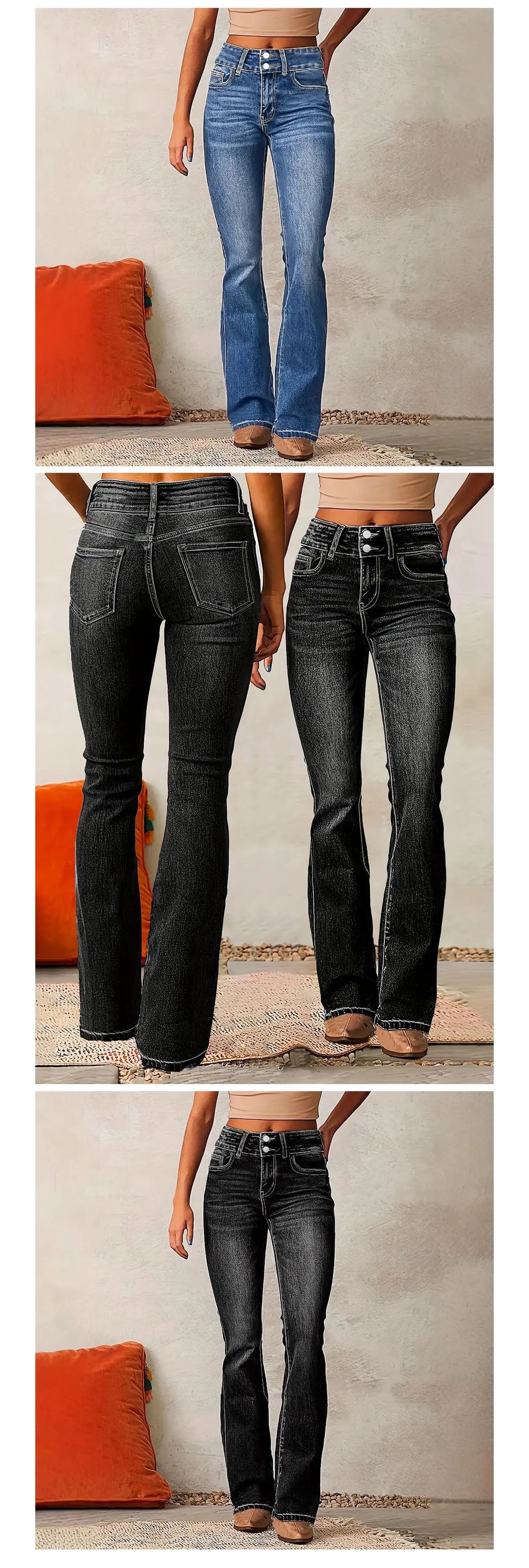 Pantalones de Mezclilla Elástica para Mujer