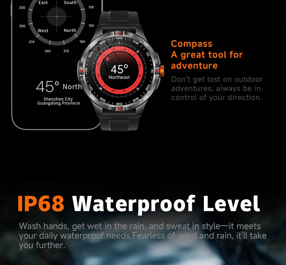 Reloj Inteligente GPS Brújula Bluetooth Deportivo