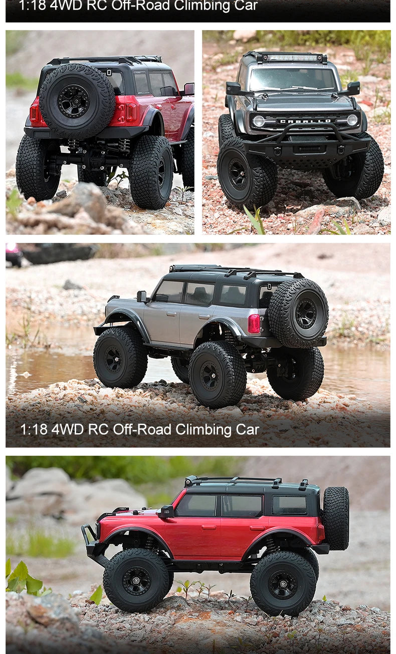 WLtoys 184023 1:18 Vehículo Todoterreno 4WD, Auto RC 2.4G RTR, Crawler Eléctrico a Control Remoto con Luces LED, Juguetes para Niños