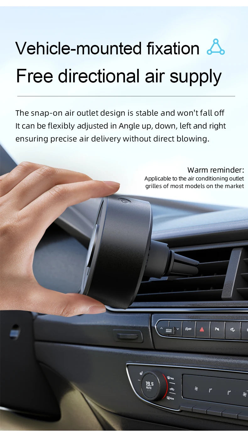 Nuevo ventilador magnético para coche, iluminación colorida y fresca USB, suministro de aire direccional libre de fibra de carbono de alta gama, refrigeración rápida, disfruta de la frescura