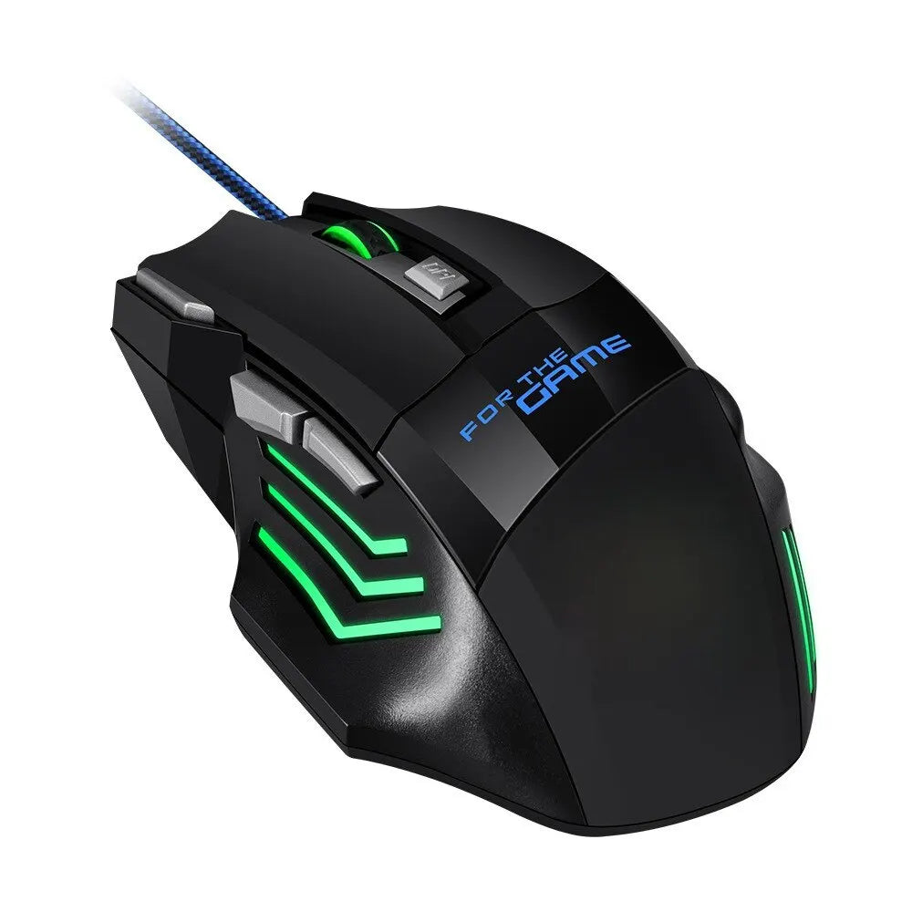 1 unidad, nuevo ratón USB para juegos Hyperspeed, ratón ergonómico retroiluminado RGB para juegos, ratón con cable 7D Esports para ordenador portátil y Gamer