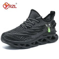 YRZL hombres deportes correr negro zapatos para correr zapatillas casuales al aire libre malla transpirable mujeres ligero absorción de impacto tenis negro