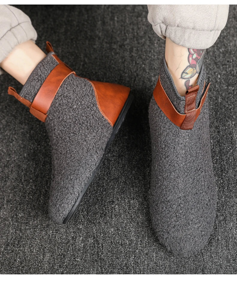 YRZL, zapatos para hombre, botas de invierno para hombre, zapatillas cálidas para hombre, zapatos planos suaves antideslizantes, zapatos casuales para hombre, cómodas zapatillas de interior para el hogar para hombre