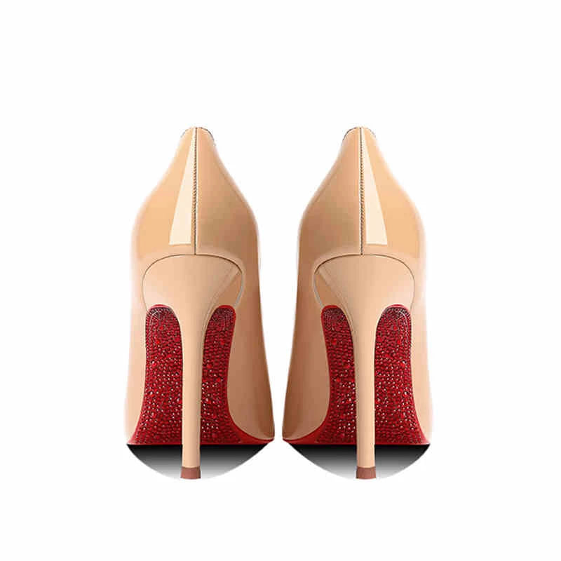 Stilettos de Mujer Punta Fina con Brillantes - Tacones Altos Elegantes