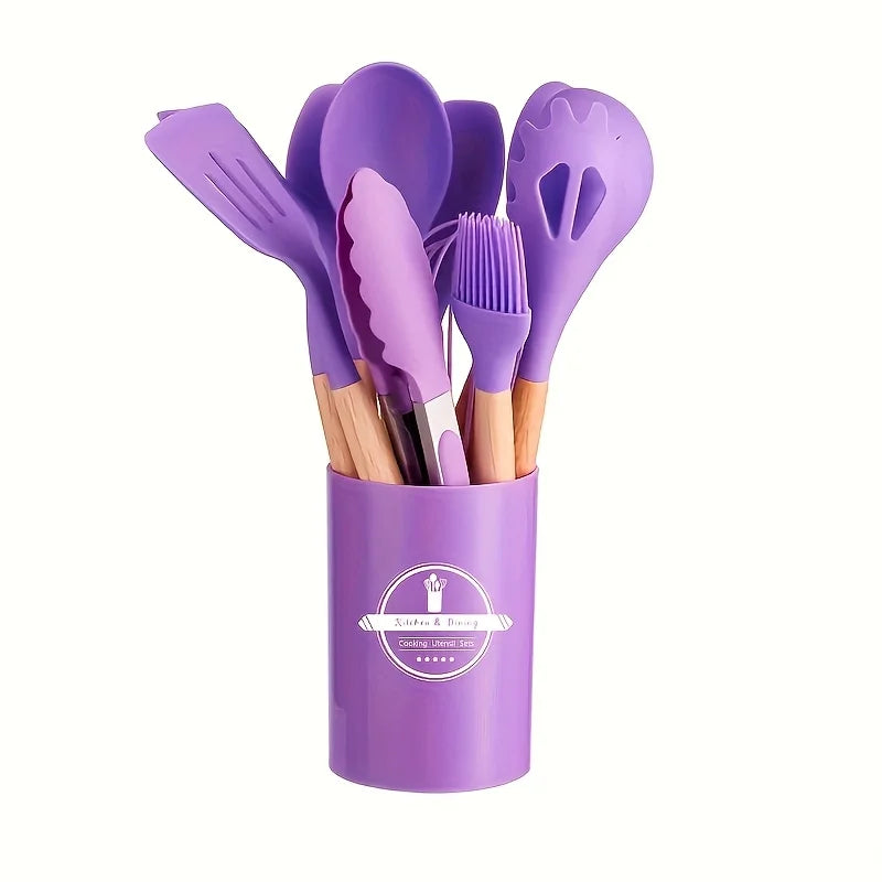 Juego de 12 Utensilios de Cocina de Silicona