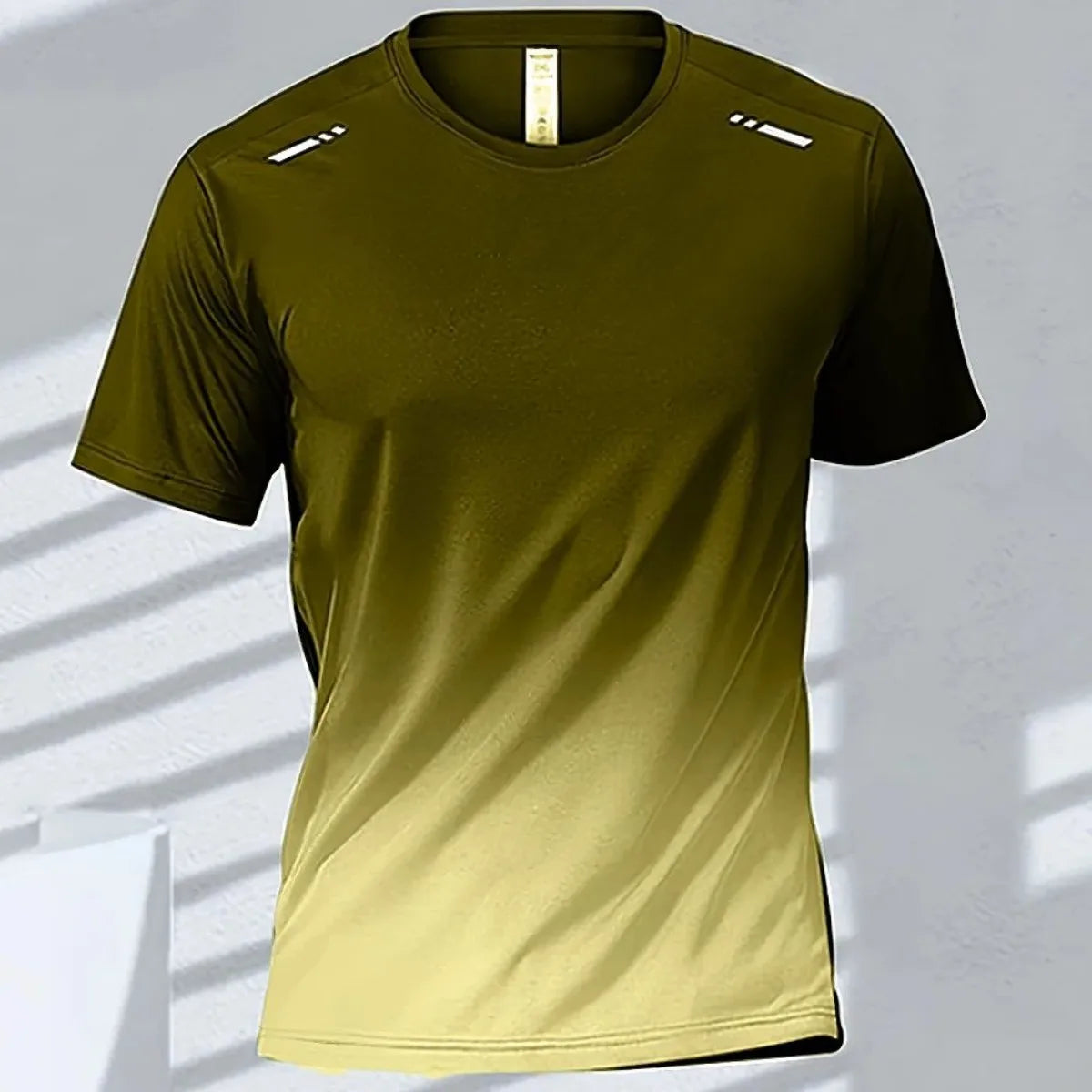 Camiseta Degradada para Hombre, Cuello Redondo, Secado Rápido