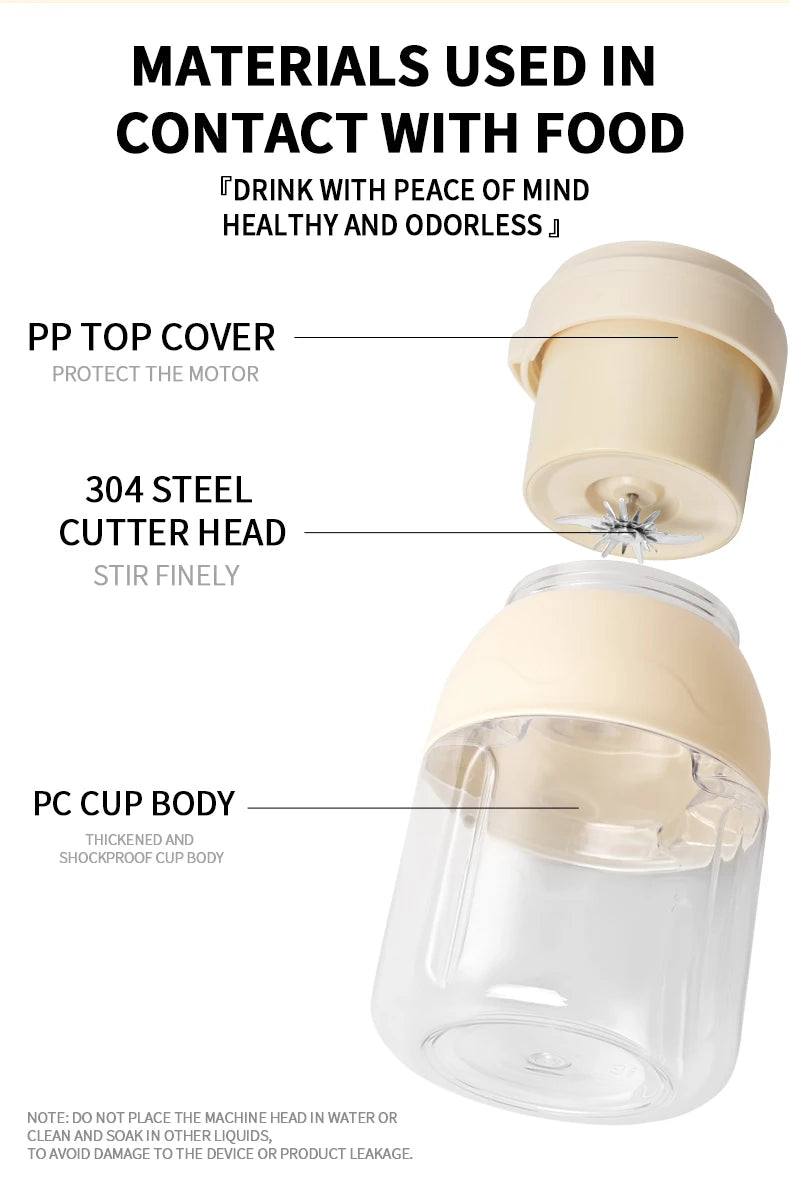 Exprimidor Eléctrico Portátil 800ml Recargable para Frutas y Verduras