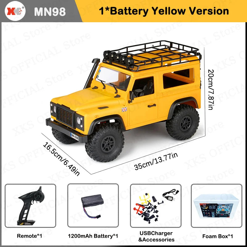 MN MN99S MN78 MN98 MN99 D90 1/12 RC coche 2,4G Control remoto 4X4 todoterreno luz LED 4WD escalada RC camión coche de juguete regalo para niño