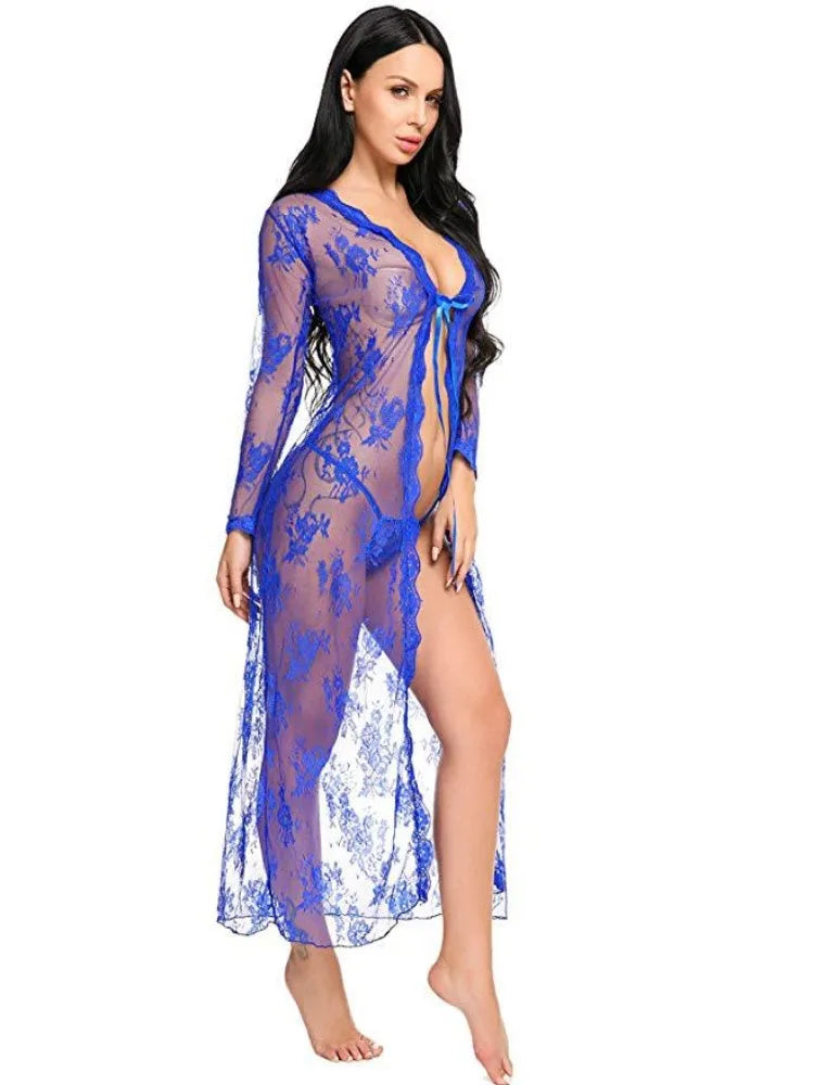 Camisón Sexy Babydoll para Mujer, Lencería con Bordado Floral