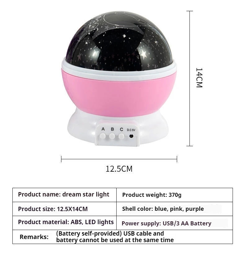 Proyector de lámpara de noche, proyector de luz nocturna de cielo estrellado, decoración de lámpara de bebé, proyector giratorio de Luna y galaxia para guardería, luz de mesa