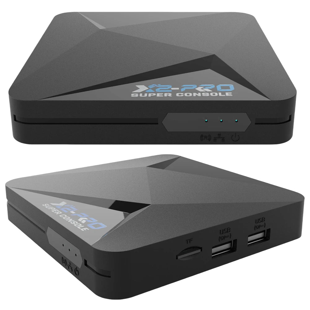 Consola de videojuegos retro X2 Pro con gamepads inalámbricos, caja de juegos WiFi con más de 35000 juegos integrados para Arcade/DC/MAME/SS