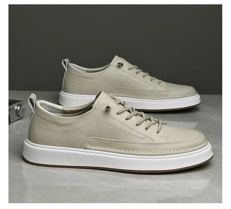 Zapatos de cuero genuino para hombre de marca, cómodas plantillas de suela blanda, zapatos Oxford informales para hombre, calzado deportivo para exteriores