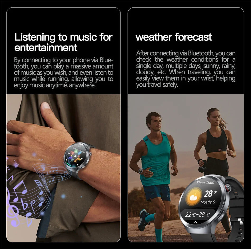 Nuevo Reloj Inteligente con Pantalla de Cristal de Zafiro de 1.73 Pulgadas, Monitor de Salud, Ácido Úrico, Grasa en Sangre, Presión Arterial, ECG+PPG, Análisis Corporal, para Hombre