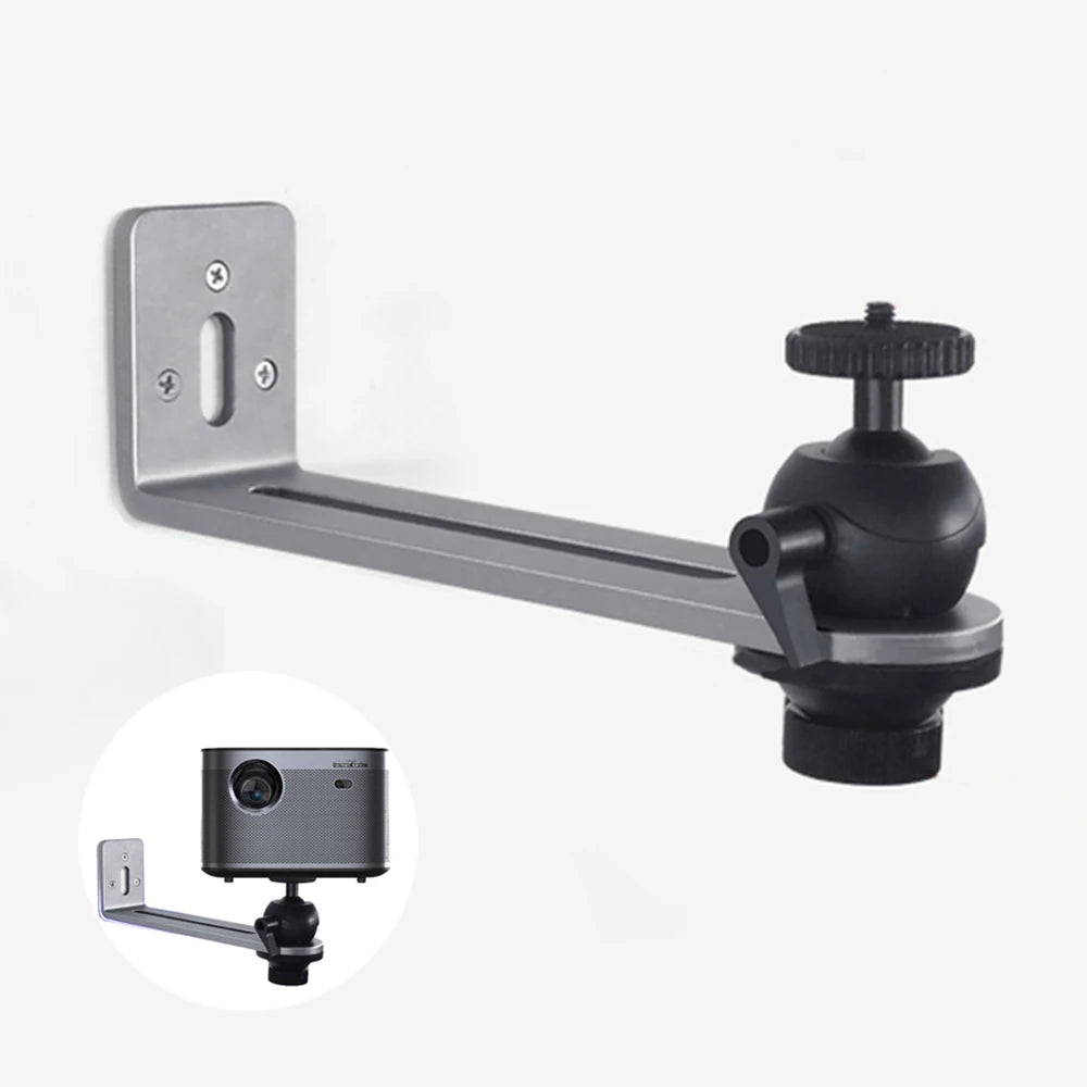 Soporte para proyector de montaje en pared, soporte de Metal de aleación de aluminio resistente y duradero, multiángulo ajustable, Compatible con la mayoría de los proyectores