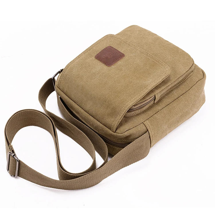 Bolso Cruzado de Lona Retro para Hombre - Casual para el Día a Día