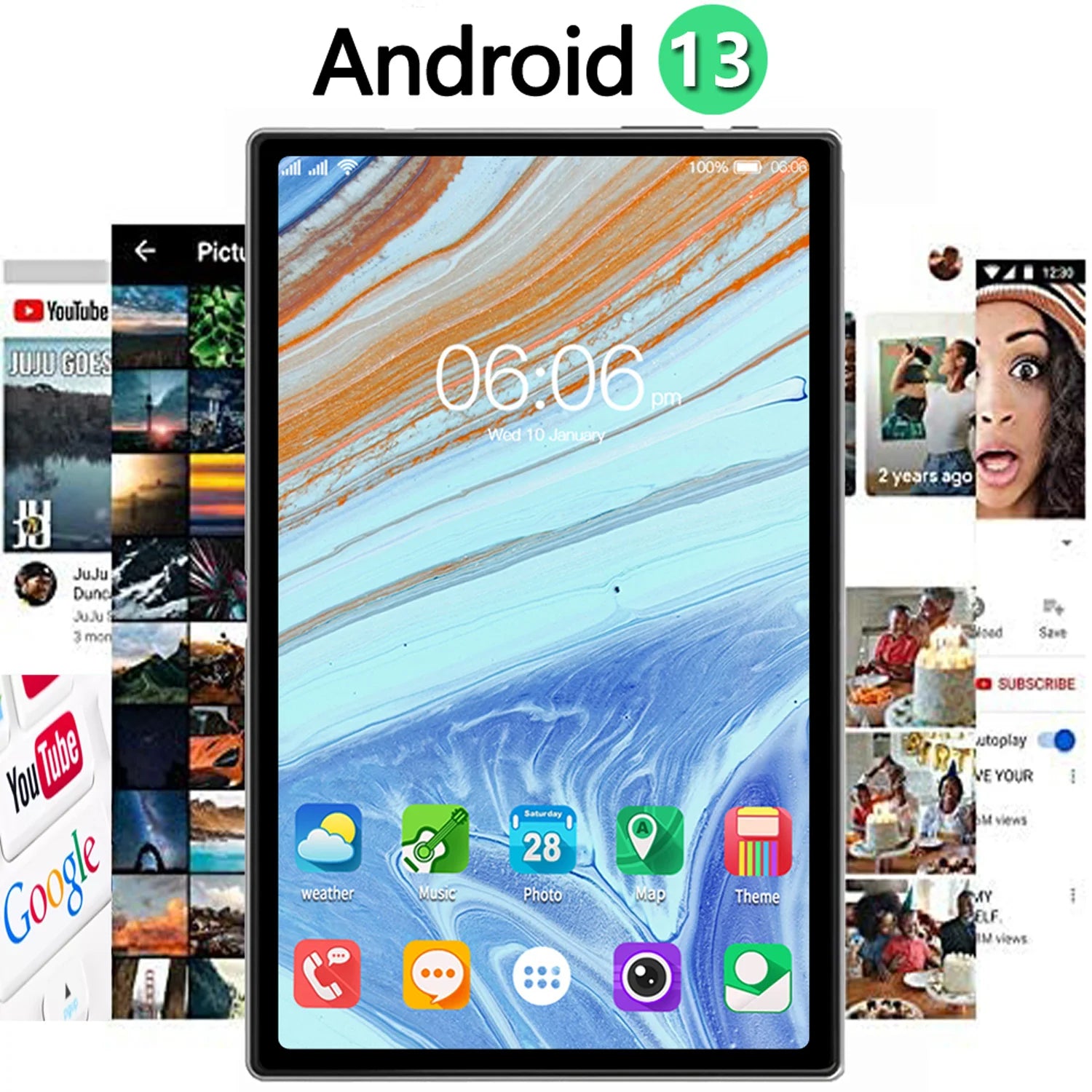 Nueva Tablet Google de 10.1 Pulgadas, Octa Core, 4GB RAM, 64GB ROM, Android, Doble SIM, Red 3G, Bluetooth, Wifi, 6000mAh
