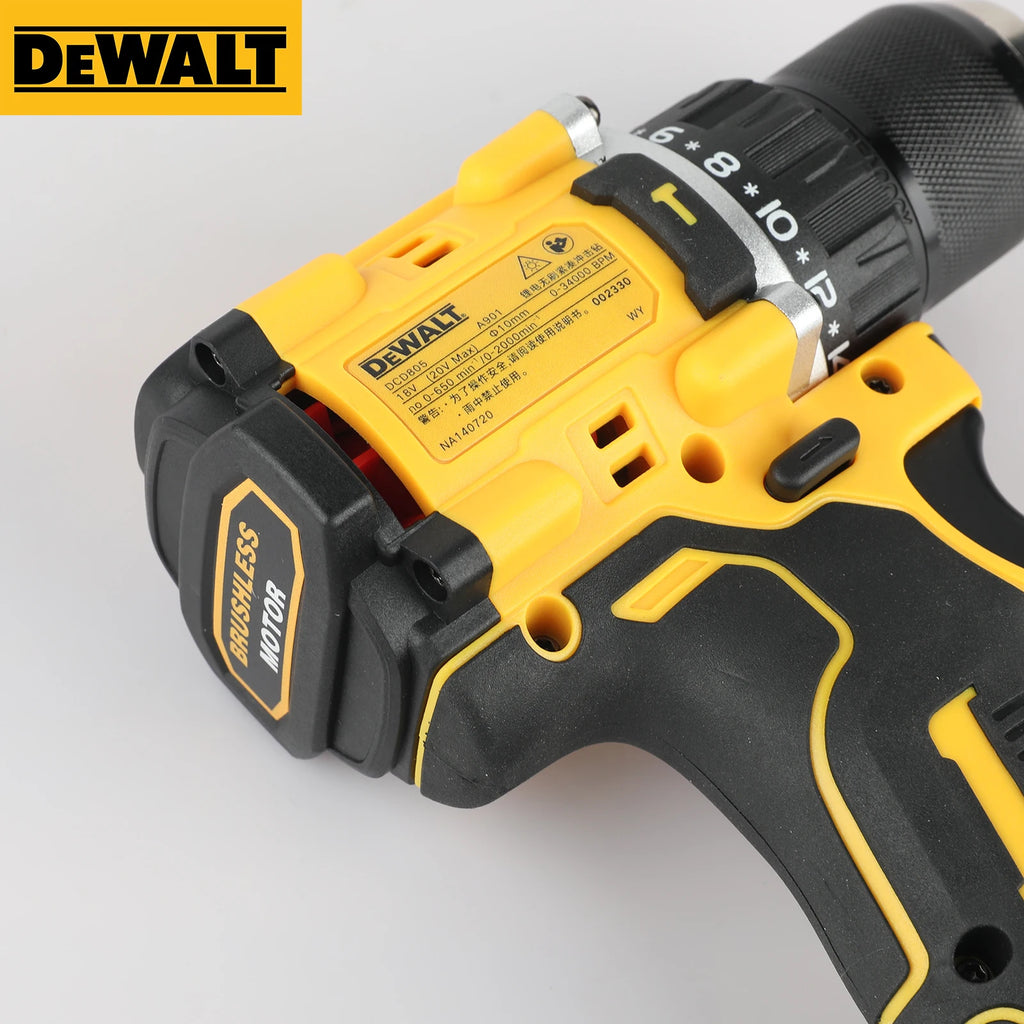 DEWALT DCD805 20V herramientas eléctricas taladro de impacto sin escobillas destornillador eléctrico inalámbrico taladro manual multifunción
