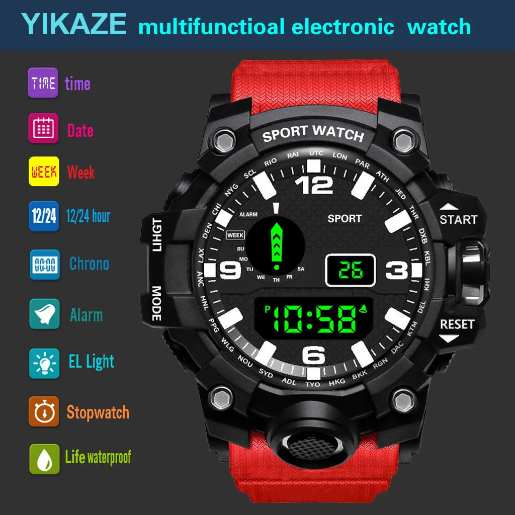 Reloj Deportivo YIKAZE Digital LED Esfera Grande