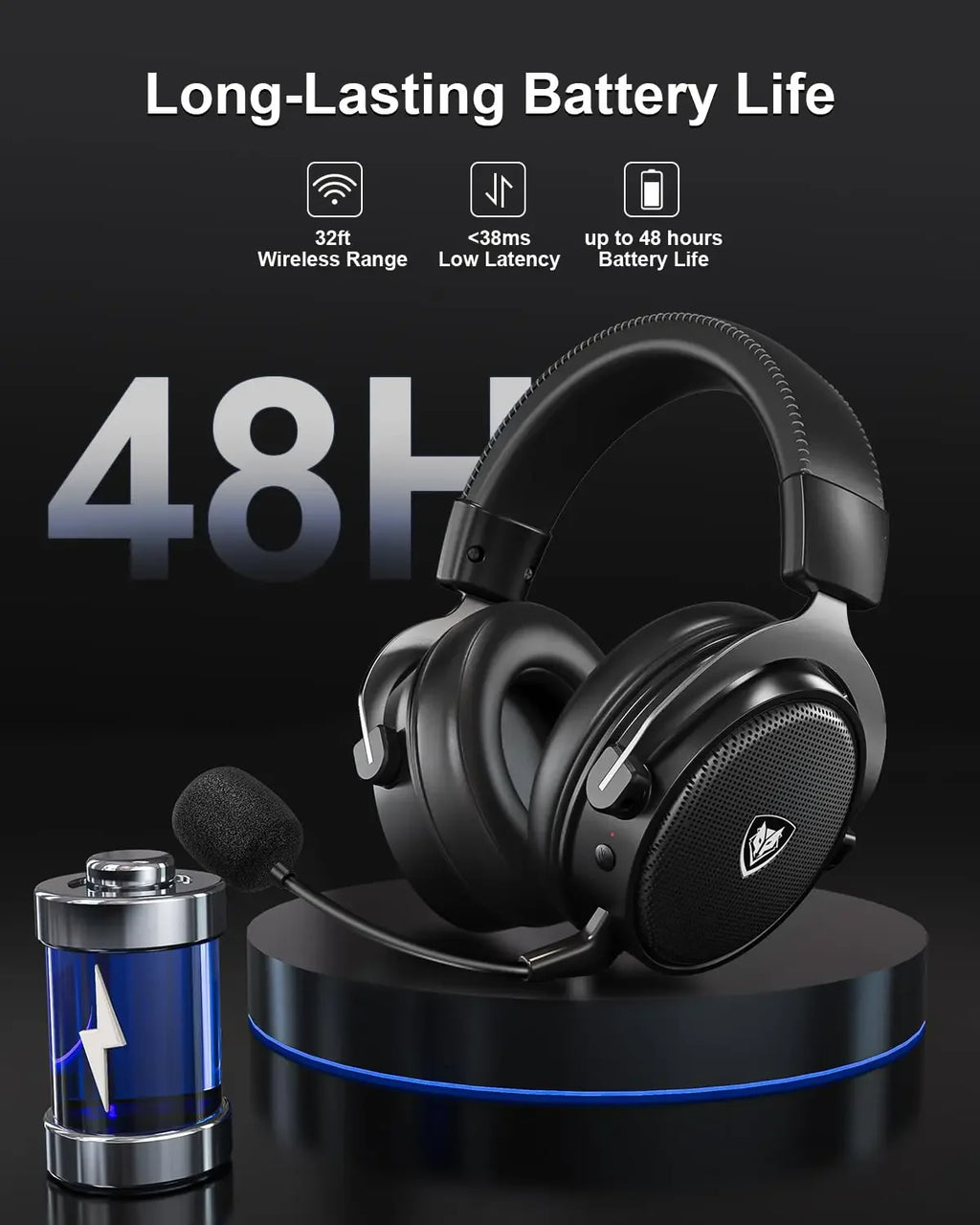 NUBWO G07 Auriculares Gaming 2.4GHz Baja Latencia