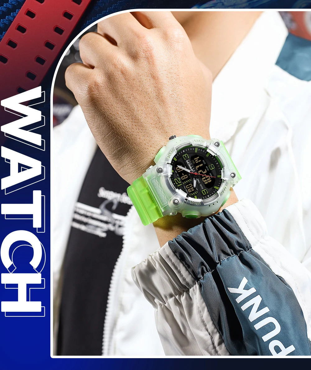 Reloj Digital Deportivo SANDA Pantalla Dual Resistente al Agua 5 Bar