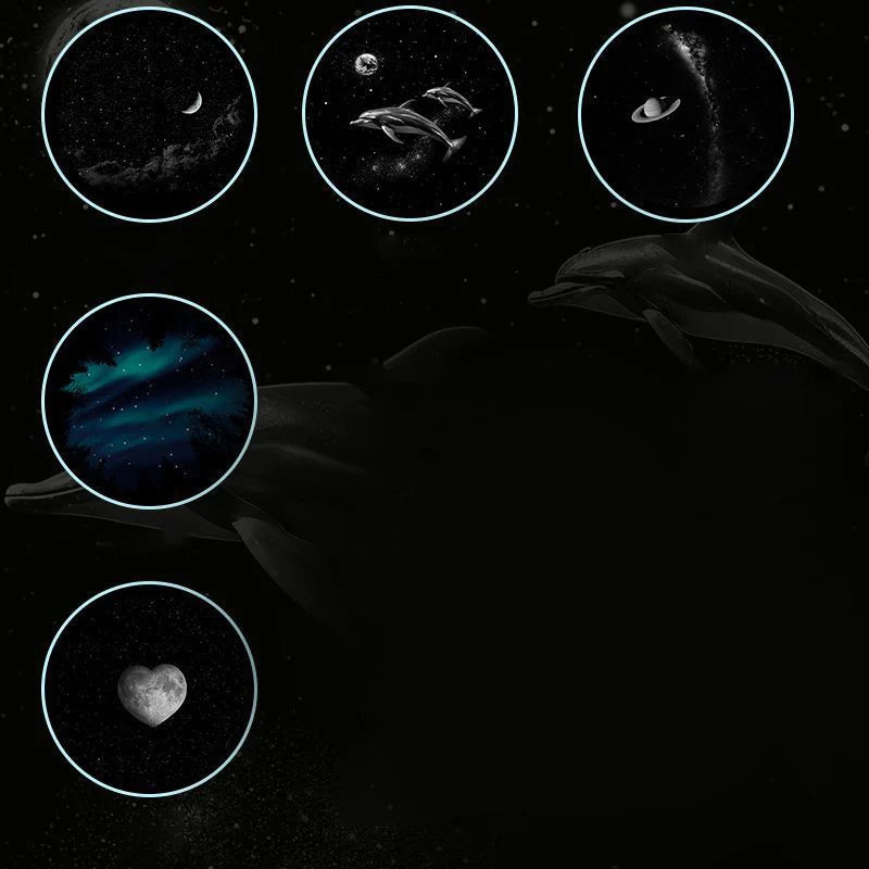 Mini proyector de estrellas galaxia con luz nocturna 2 en 1 y rotación 360°