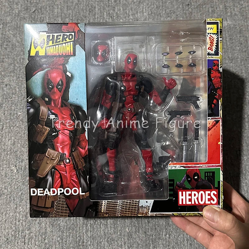 Figura de Acción Revoltech Deadpool, Kaiyodo Amazing Yamaguchi, Figuras de X-Men, Modelo de PVC de 16 cm, Muñeco de Wade Wilson Deadpool