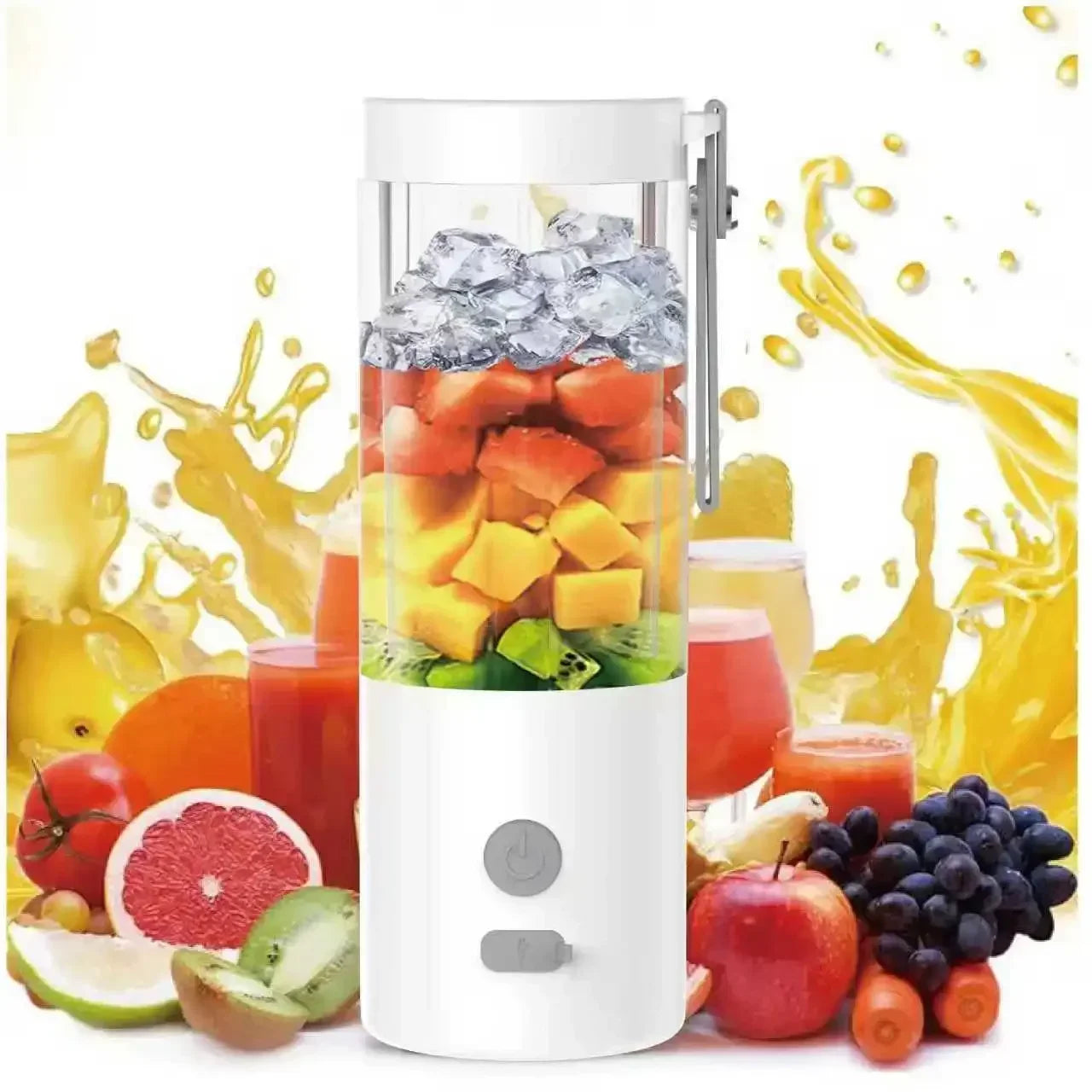 Mini Licuadora Portátil 450ml USB con 6 Cuchillas de Acero