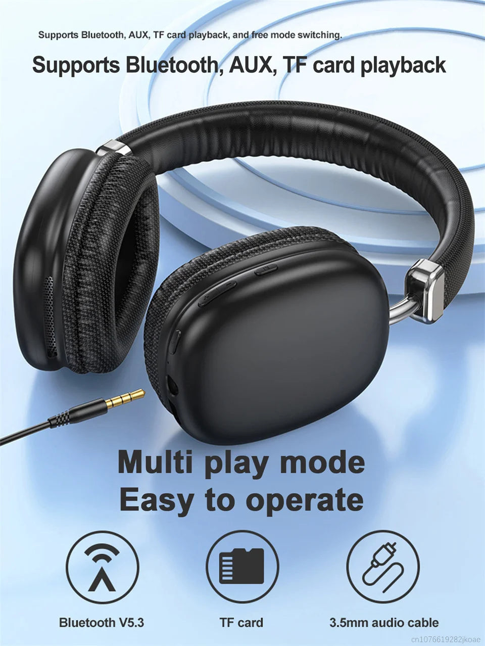 Auriculares Bluetooth 5.3 Gaming Sobre la Oreja B40
