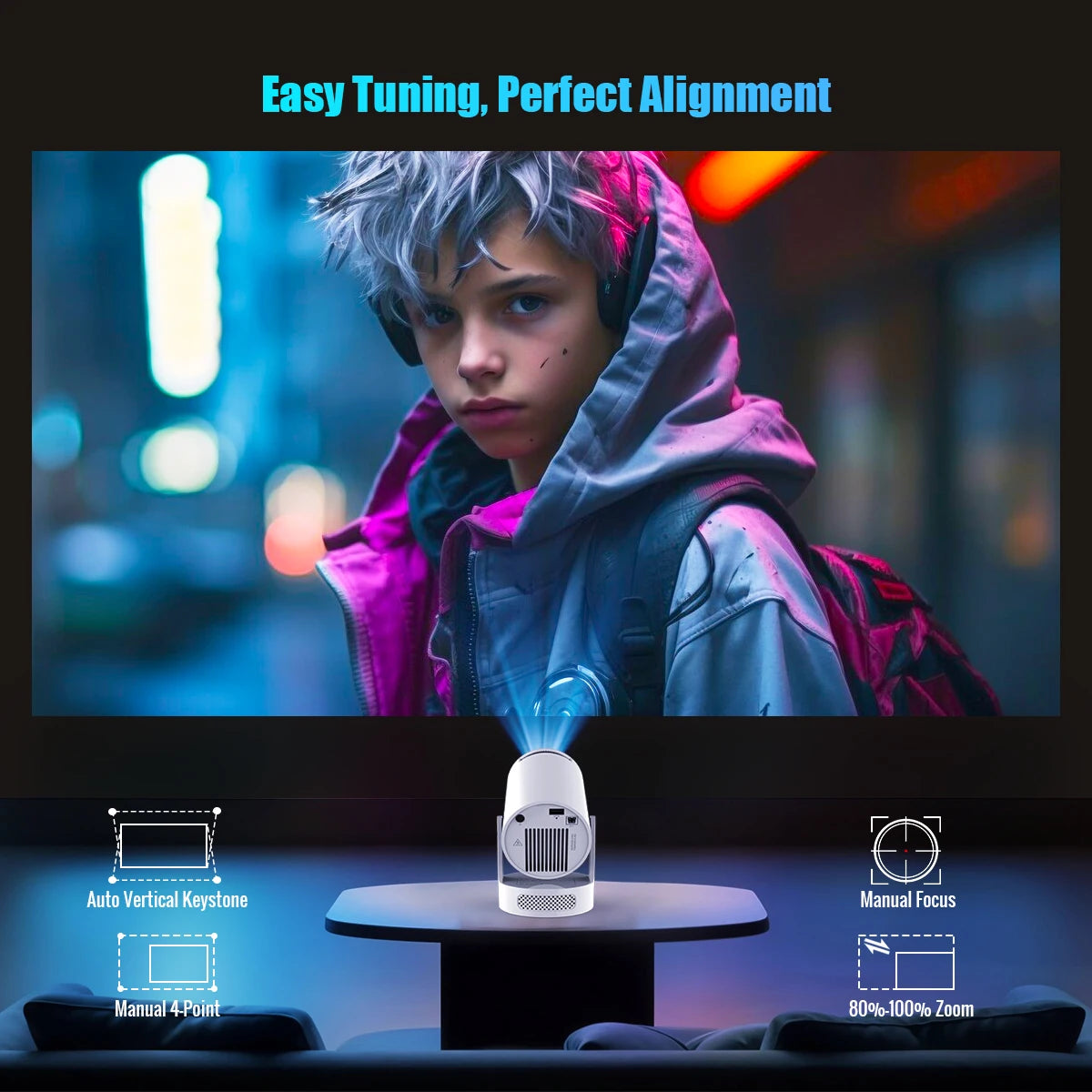 Proyector Magcubic HY300Pro+ 8k Android 14, Wifi Dual, 290ANSI, BT5.4, Proyector de Video para Cine, Portátil para Exteriores