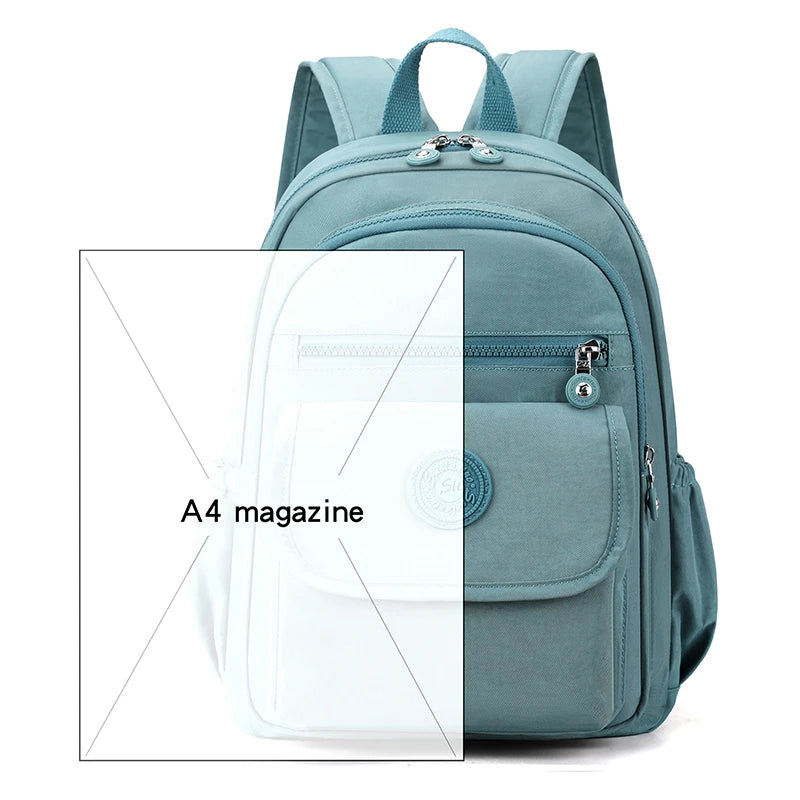 Mochila Elegante Negra para Mujer, Ligera y de Gran Capacidad