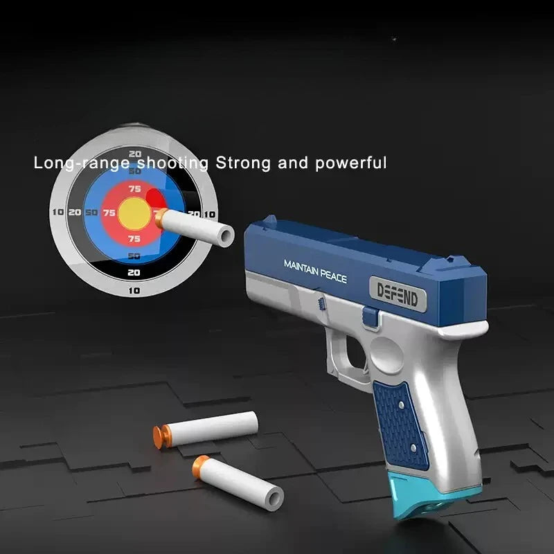 Lanzador de Dardos Suaves, Pistola de Juguete Realista, Pistola Manual de Dardos de Espuma, Juguete Interactivo de Tiro en Interiores con 8 Dardos Suaves