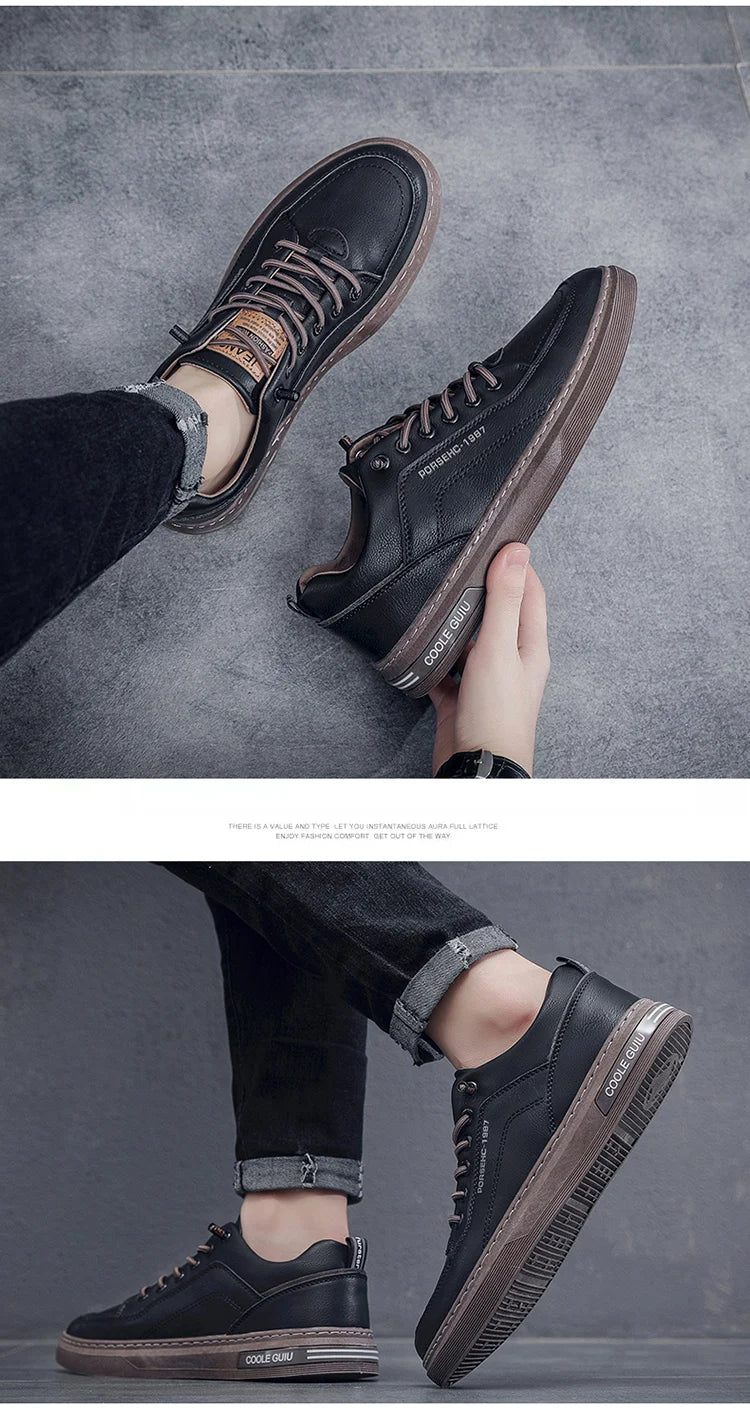 Zapatos de cuero para hombre, zapatos de Cricket cómodos e informales, zapatillas de deporte de moda para hombre, zapatos de conducción ligeros
