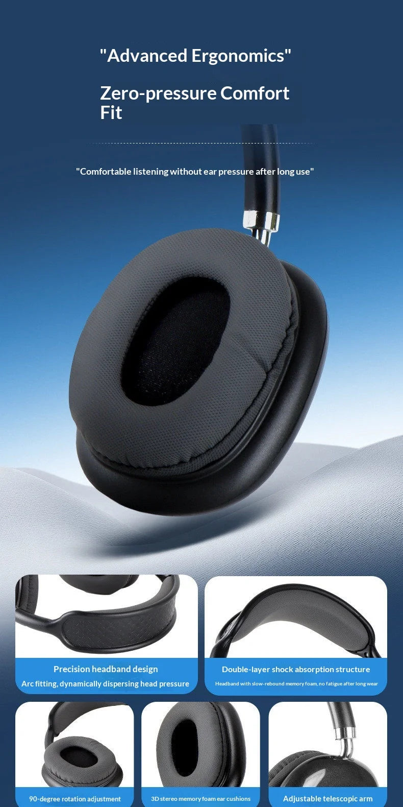 CEP-9 Auriculares Bluetooth 5.3 Pantalla LED Color