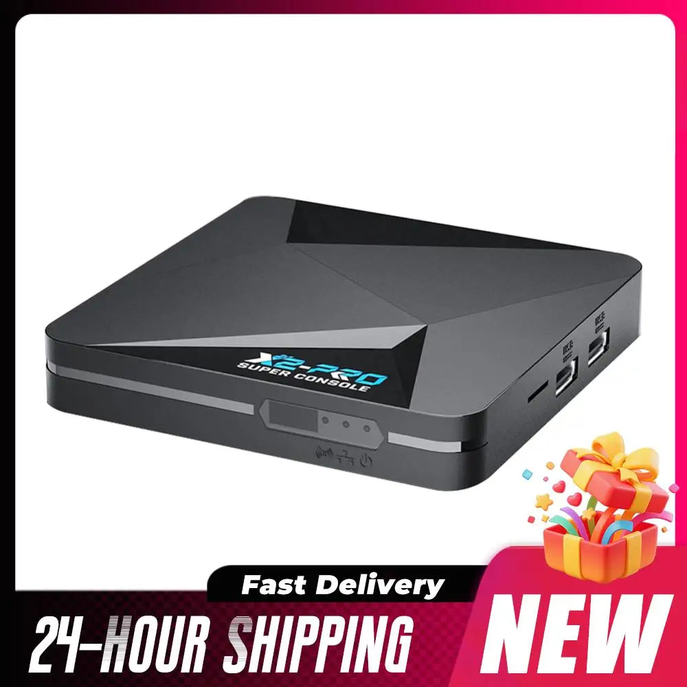 (UE) nueva consola de juegos Retro X2 PRO 64/128/256GB 4K TV Box integrada más de 65000 juegos con 2 Gamepads controladores inalámbricos Arcade