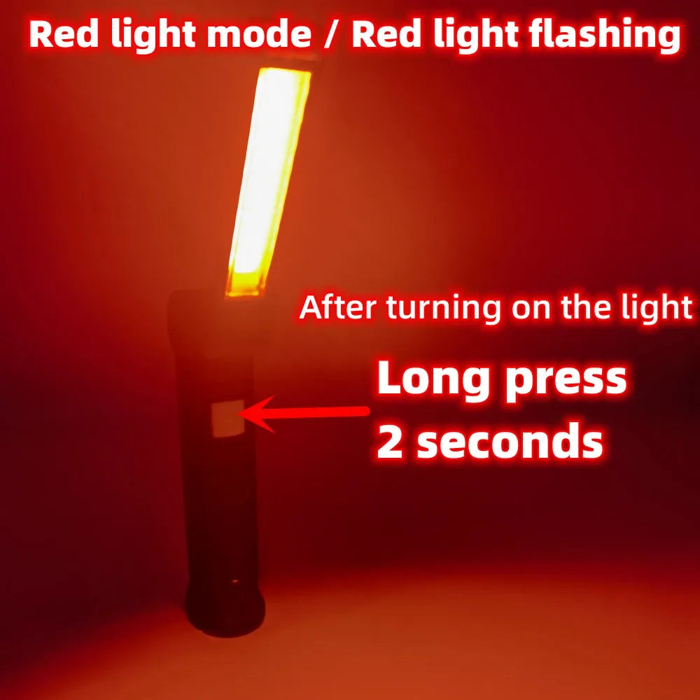 Linterna LED recargable para acampar, luz de trabajo con imán y gancho IP64, resistente al agua, 5 modos de iluminación, adecuada para trabajo nocturno