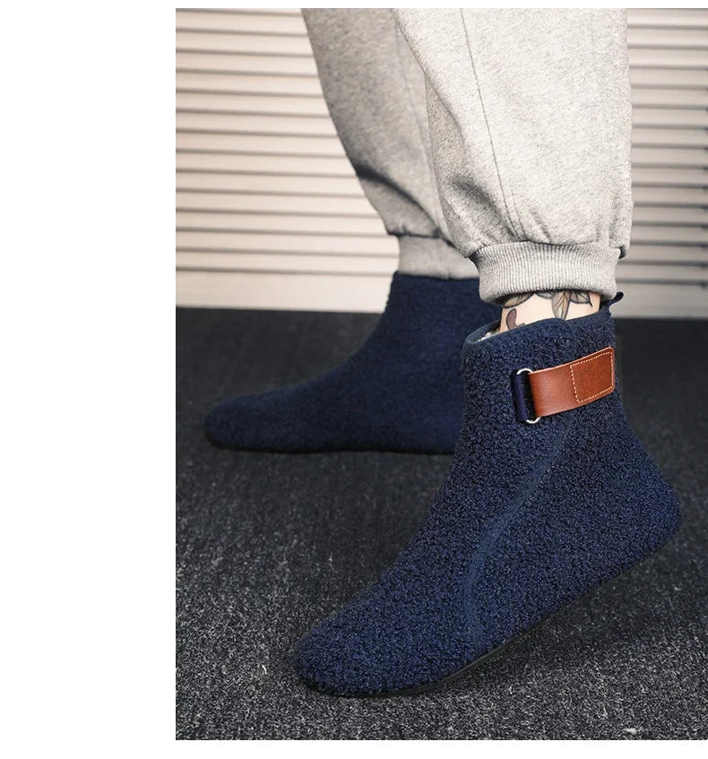 YRZL, zapatos de algodón de invierno, botines para hombre, zapatillas ligeras sin cordones cálidas, mocasines de algodón de felpa para interiores, zapatos cálidos de invierno para hombre